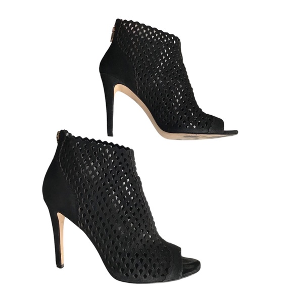 Ivanka Trump Didia Cutout Suede Bootie Black - Size 11 M - Picture 1 of 13